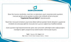 Basın İlan Kurumu Ankara'da 'Uygulamalı Mevzuat Eğitimi' düzenliyor