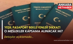 Yeşil pasaport bekleyenler dikkat! O meslekler kapsama alınacak mı?