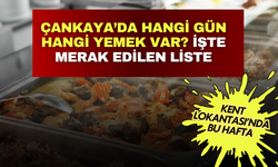 Çankaya Kent Lokantaları’nın haftalık menüsü belli oldu: Hangi gün hangi yemek var?