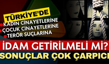 Türkiye’de kadın, çocuk cinayetlerine ve terör suçlarına idam getirilmeli mi? İşte, anketten çıkan sonuçlar