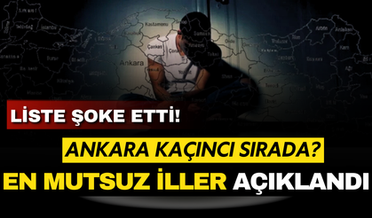 TÜİK en mutsuz illeri açıkladı: Ankara kaçıncı sırada?