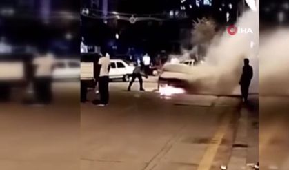 Ankara’da otomobil alev alev yandı!
