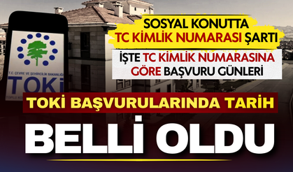 TOKİ başvurularında tarih belli oldu! İşte TC kimlik numarasına göre başvuru günleri