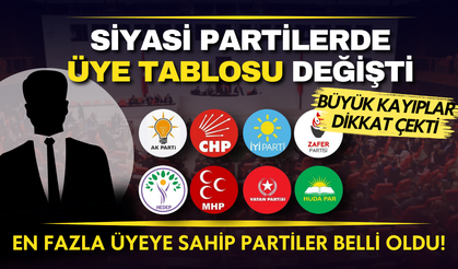 Siyasi partilerde üye tablosu değişti: İşte en fazla üyesi olan ve en çok üye kaybeden partiler