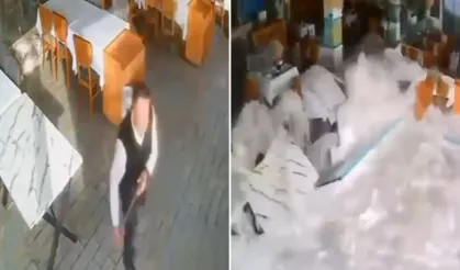 Antalya Alanya’da dev dalga restoranı bastı!