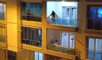 Ankara’da sinir krizi geçiren kadın eşyaları pencereden böyle fırlattı!