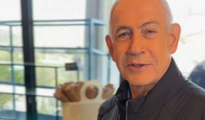 Netanyahu ortaya çıktı! Kafeden gelen görüntüler gündem oldu