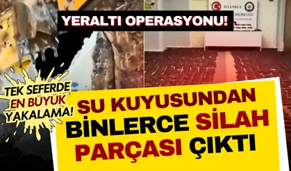 İstanbul’da yeraltı operasyonu! Su kuyusundan binlerce silah parçası çıktı