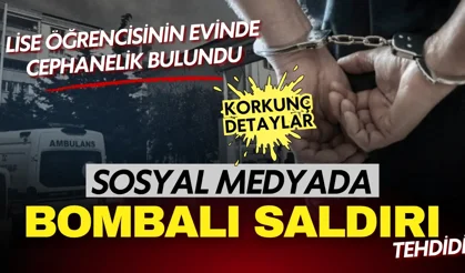 Sosyal medyada “bombalı saldırı” tehdidi: Lise öğrencisinin evinde cephanelik bulundu