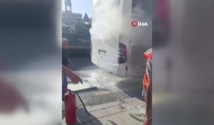 Ankara'da seyir halindeki otobüs alevlere teslim oldu!
