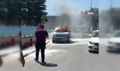 Ankara'da zabıta aracı alevlere teslim oldu!