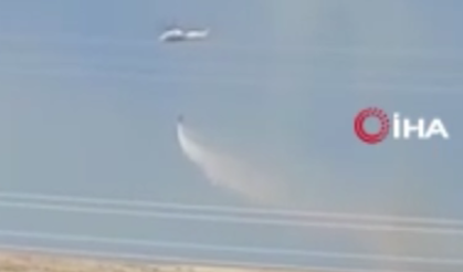 Ankara'nın Haymana ilçesindeki yangına havadan müdahale: Söndürme helikopteri böyle çalıştı