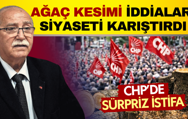 CHP mitingi için ağaç kesildiği iddiaları ortalığı karıştırdı: İlçe Başkanı istifa etti!
