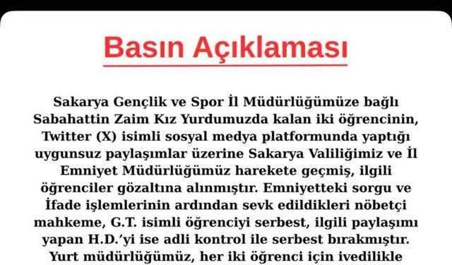 Yurt kurallarını ihlal eden iki kız öğrenci uzaklaştırma cezası aldı