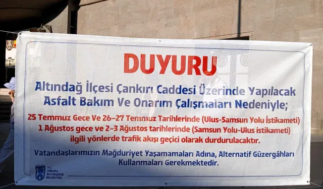 Ankara’da Çankırı Caddesi’ni kullanacaklar dikkat! Asfaltlama çalışması yapılacak!