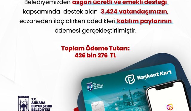 Ankara Büyükşehir Belediyesinden sağlık destek ödemesi! 3 binin üzerinde vatandaş yararlandı