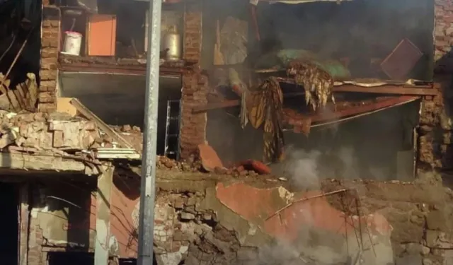 Erzurum’da doğalgaz patlaması: İki bina çöktü bir kişi yaralandı