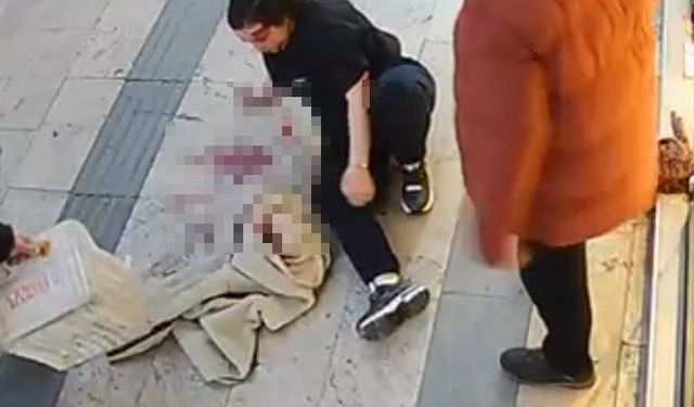 Gümüşhane'de korkunç anlar: Bıçaklı saldırıya uğrayan kadını meyve kasalarıyla kurtardılar