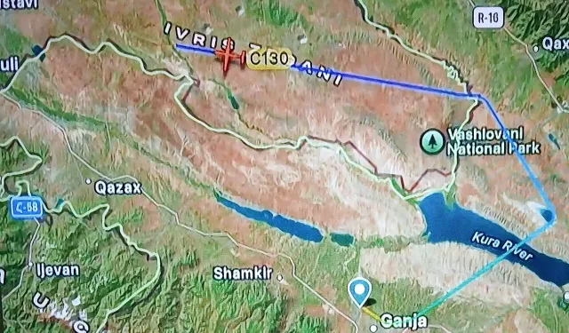 Gürcistan’da düşen askeri uçağın enkazında inceleme yapılıyor