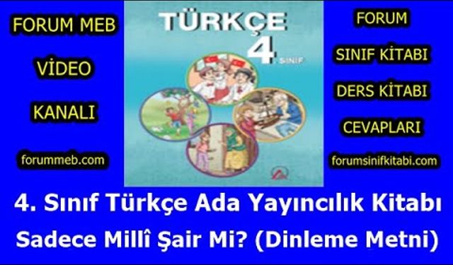 Sadece Milli Şair mi dinleme metni cevapları... Sadece Milli Şair mi dinleme metni sunusu