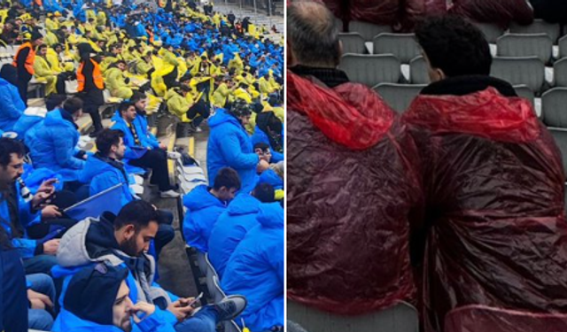 Galatasaray ve Fenerbahçe taraftarlarına dağıtılan yağmurluklar gündem oldu