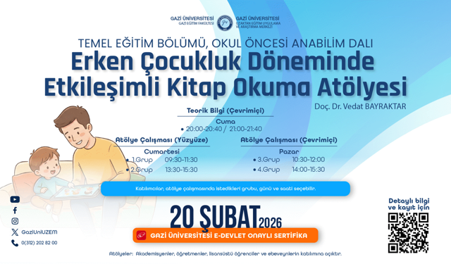 Gazi Üniversitesi’nden “Erken çocukluk döneminde etkileşimli kitap okuma atölyesi”