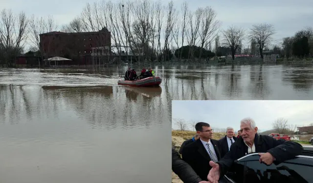 Eski Edirne Belediye Başkanı Hamdi Sedefçi taşkında mahsur kaldı: Botla tahliye edildi
