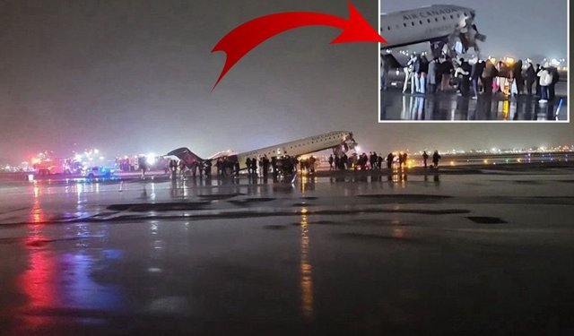 New York LaGuardia'da Dehşet: Yolcu Uçağı Pistteki İtfaiye Aracıyla Çarpıştı