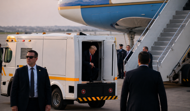 Trump’ın Ankara’dan ayrılışında film gibi operasyon: İkram aracında saklanmış!