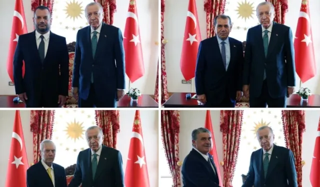 Cumhurbaşkanı Erdoğan 4 büyük kulübün başkanlarıyla bir araya geldi