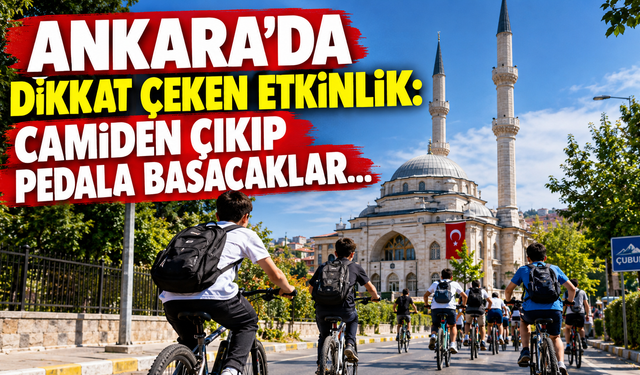 Ankara'da dikkat çeken etkinlik: Camiden çıkıp pedala basacaklar...