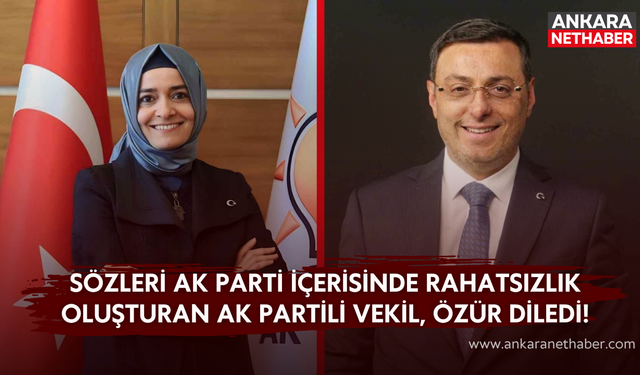 Sözleri AK Parti içerisinde rahatsızlık oluşturan AK Partili vekil, özür diledi!