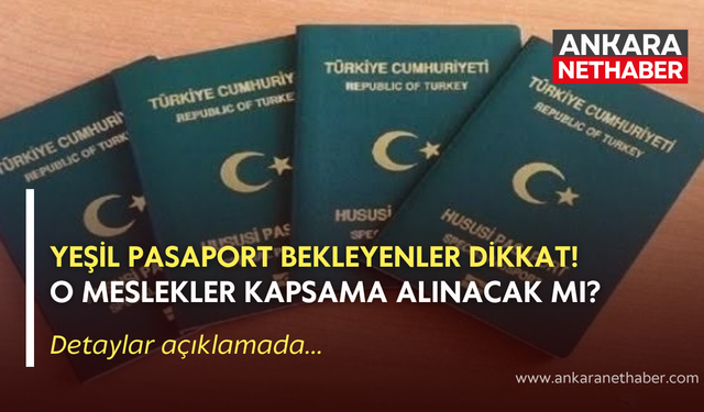 Yeşil pasaport bekleyenler dikkat! O meslekler kapsama alınacak mı?