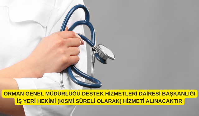 ORMAN GENEL MÜDÜRLÜĞÜ DESTEK HİZMETLERİ DAİRESİ BAŞKANLIĞI İŞ YERİ HEKİMİ (KISMİ SÜRELİ OLARAK) HİZMETİ ALINACAKTIR