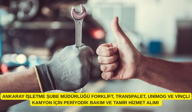 ANKARAY İŞLETME ŞUBE MÜDÜRLÜĞÜ FORKLİFT, TRANSPALET, UNİMOG VE VİNÇLİ KAMYON İÇİN PERİYODİK BAKIM VE TAMİR HİZMET ALIMI