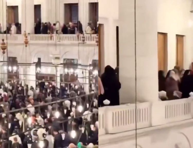 Fatih Camii’nde kadınlar erkeklere başörtüsü attı, akıllara Selahaddin Eyyubi geldi!