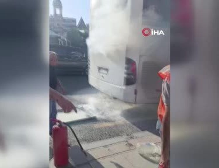 Ankara'da seyir halindeki otobüs alevlere teslim oldu!