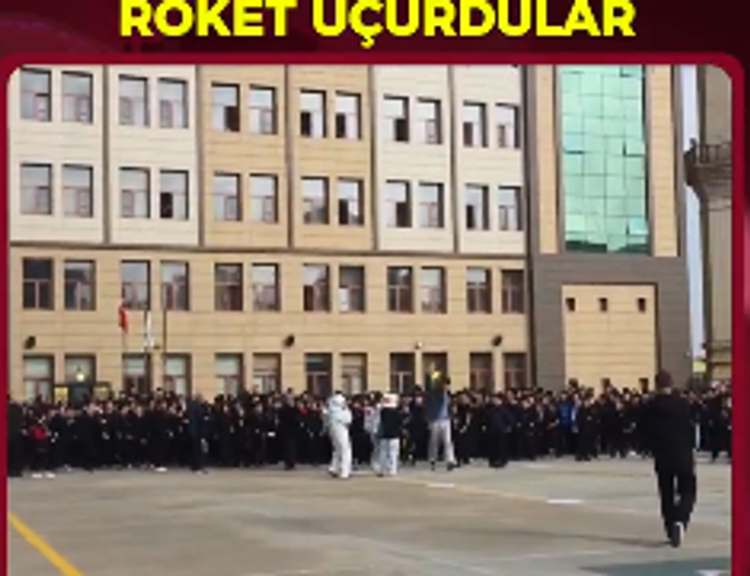 Ankara'da okul bahçesinde gökyüzüne yükseldi! Görenler dikkat kesildi