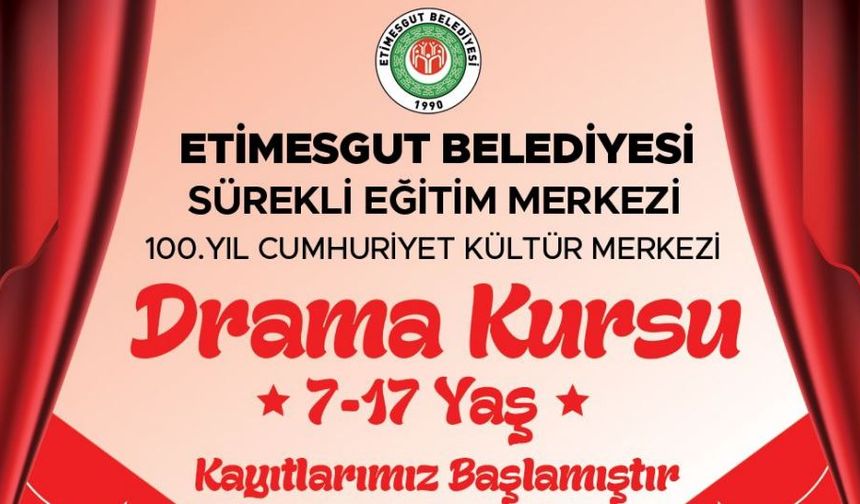 Etimesgut Belediyesi'nden çocuklara ücretsiz drama kursu!