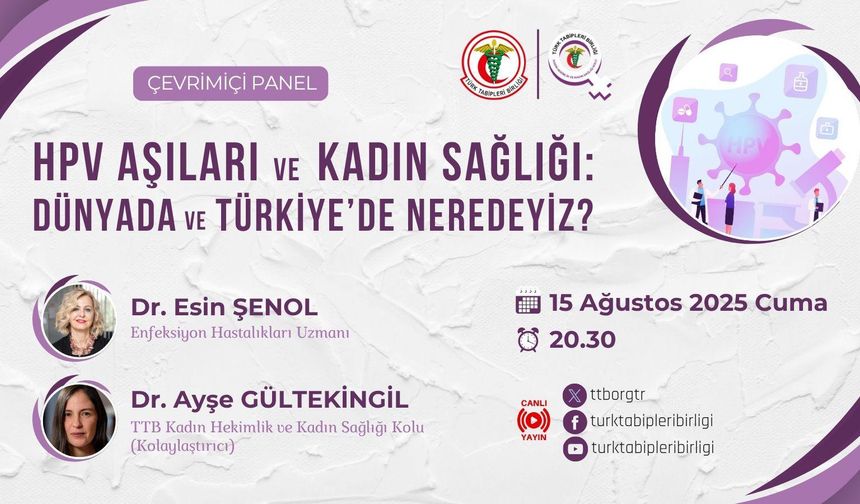 HPV Aşıları ve Kadın Sağlığı: “Dünyada ve Türkiye’de Neredeyiz?” paneli 15 Ağustos’ta