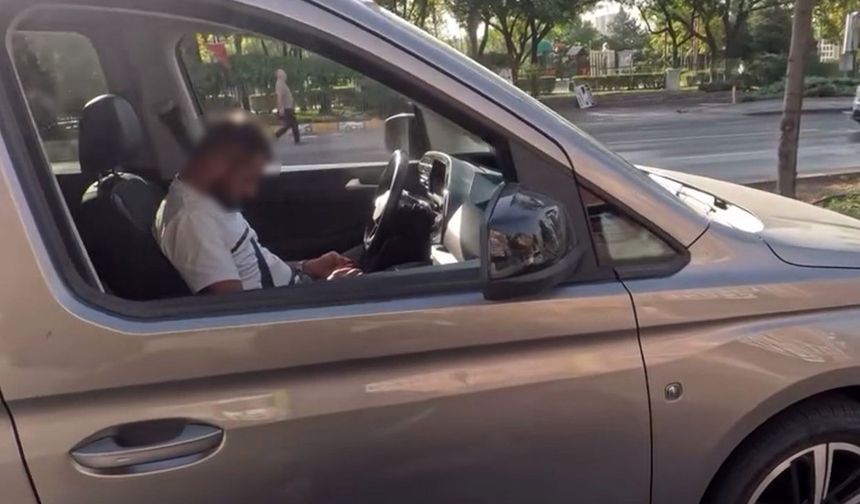Ankara’da trafikte tehlikeli anlar: Direksiyon başında uyudu!