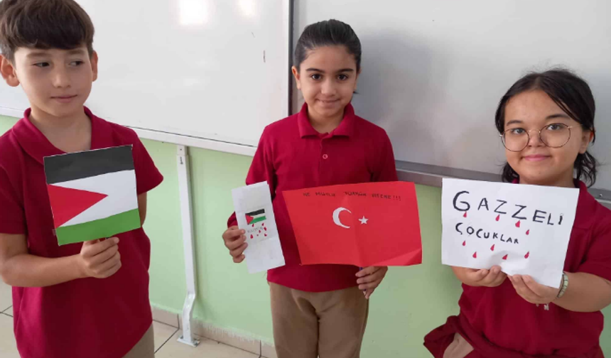 Pursaklar'da öğrencilerden Gazze’ye duyarlılık çağrısı