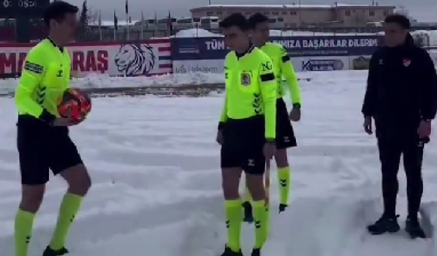 Futbolcular sahaya çıkamadı: Yoğun kar nedeniyle o maç iptal edildi!