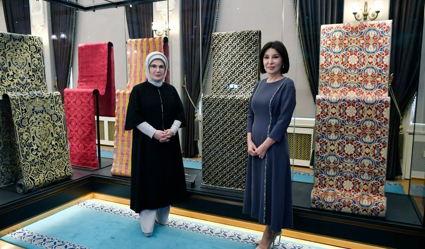 Emine Erdoğan ile Özbekistan Cumhurbaşkanı'nın eşi Ziroat Mirziyoyeva'dan Ankara Palas ziyareti