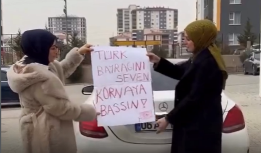 Başkent’te bayrağa sahip çıkıldı: 'Türk bayrağını seven kornaya bassın'