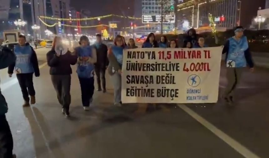 Öğrenciler zamlı beğenmedi Ankara'da sokaklara indiler