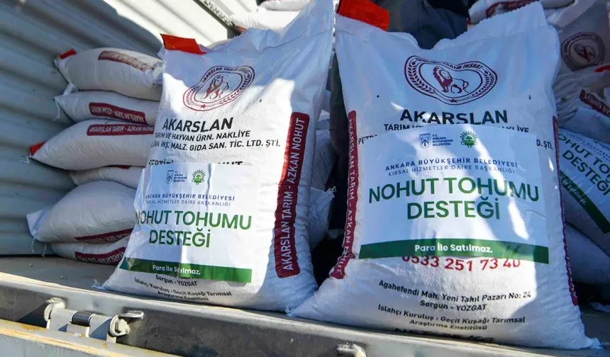 Ankara’da çiftçiye 1,5 milyon kiloluk nohut tohumu desteği yapıldı