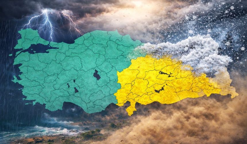 Meteoroloji'den 19 il için sarı kodlu uyarı: Kuvvetli yağış, fırtına ve çöl tozu geliyor