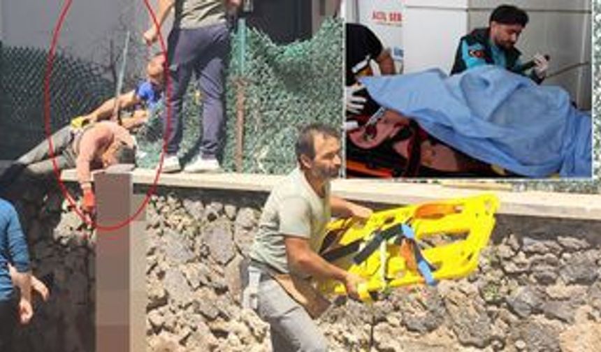 İnşaatta korkunç kaza: Genç işçi demir korkuluklara saplandı