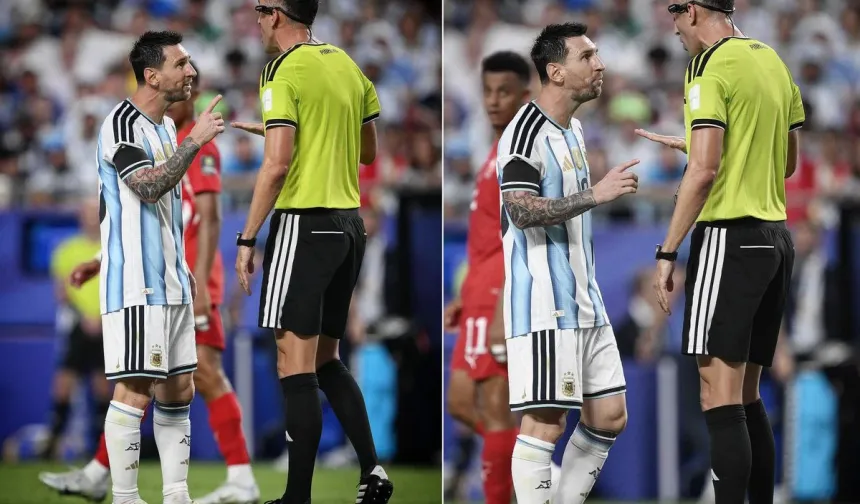 Messi ile Hakem Pinheiro Arasında Gerilim: 'Benimle Saygılı Konuş'